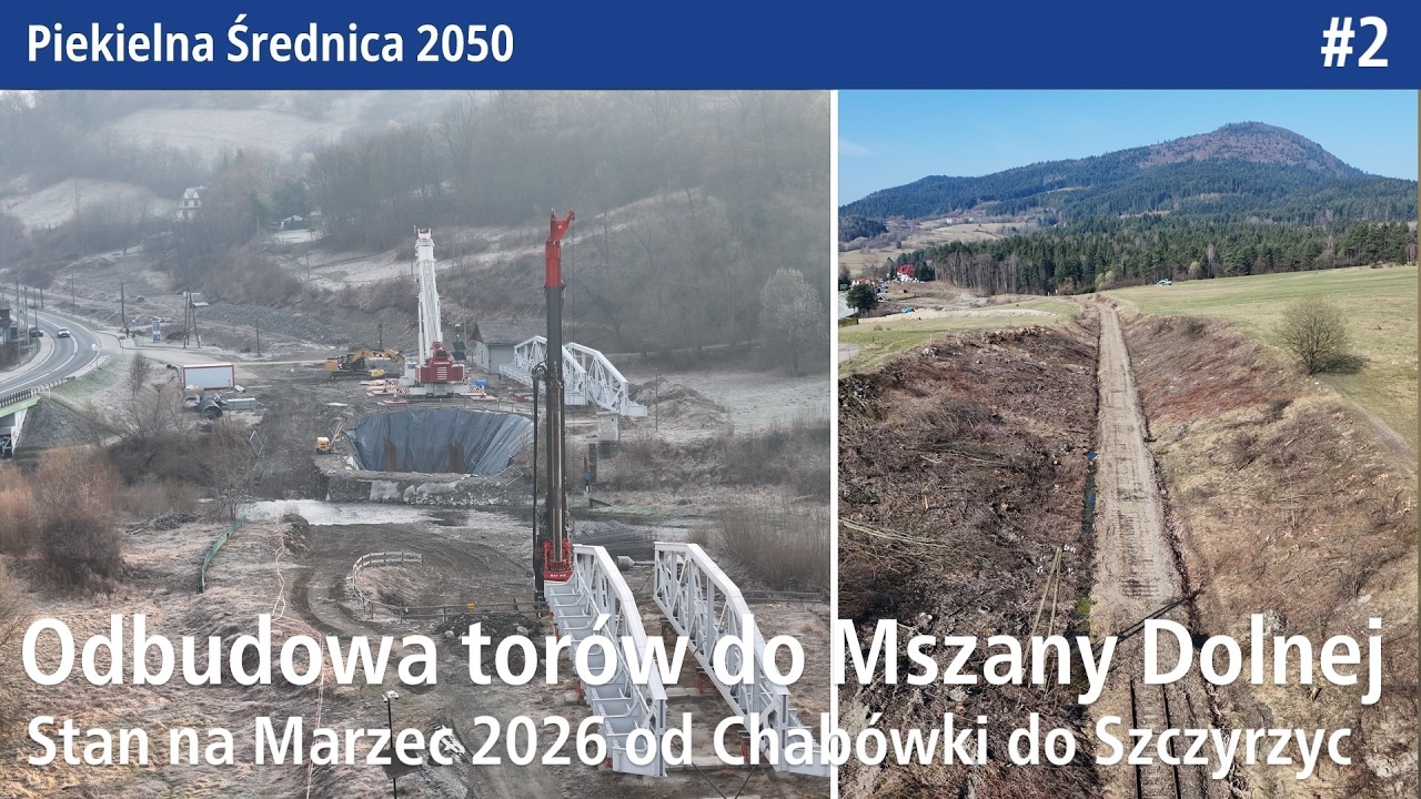 #2 Powstaje nowa stacja Mszana Dolna, a stare tory LK104 do Fornali wyburzono, ale będą do Szczyrzyc