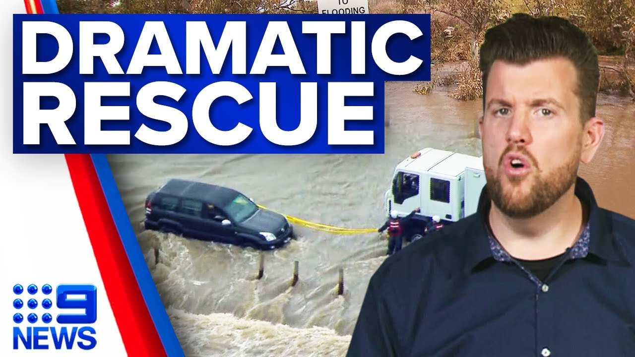 Two people rescued from floodwaters in Melbourne | 9 News Australia