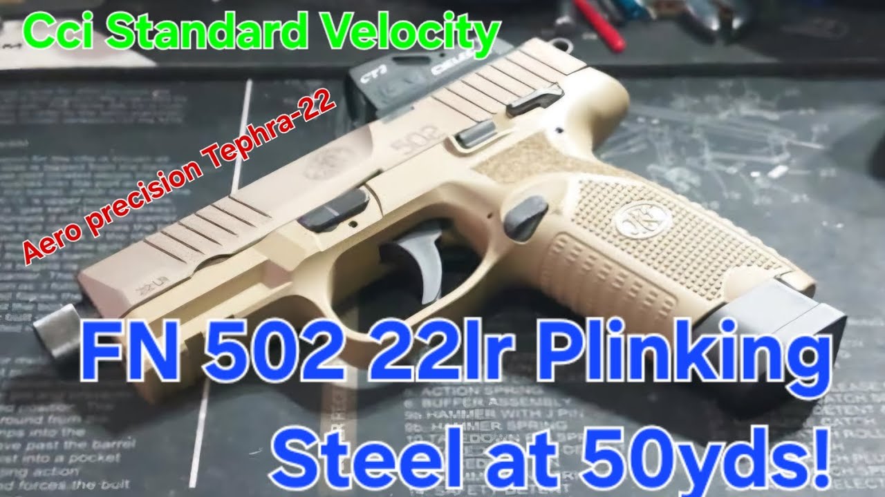 FN 502 22LR  Cci Standard Velocity! Hitting steel at 50yds! 