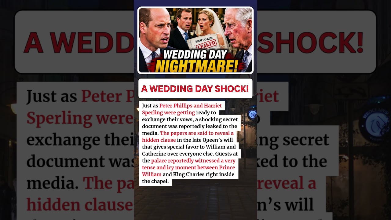 BREAKING: Royal Family Stunned as Secret Will Is Revealed at Peter's Wedding