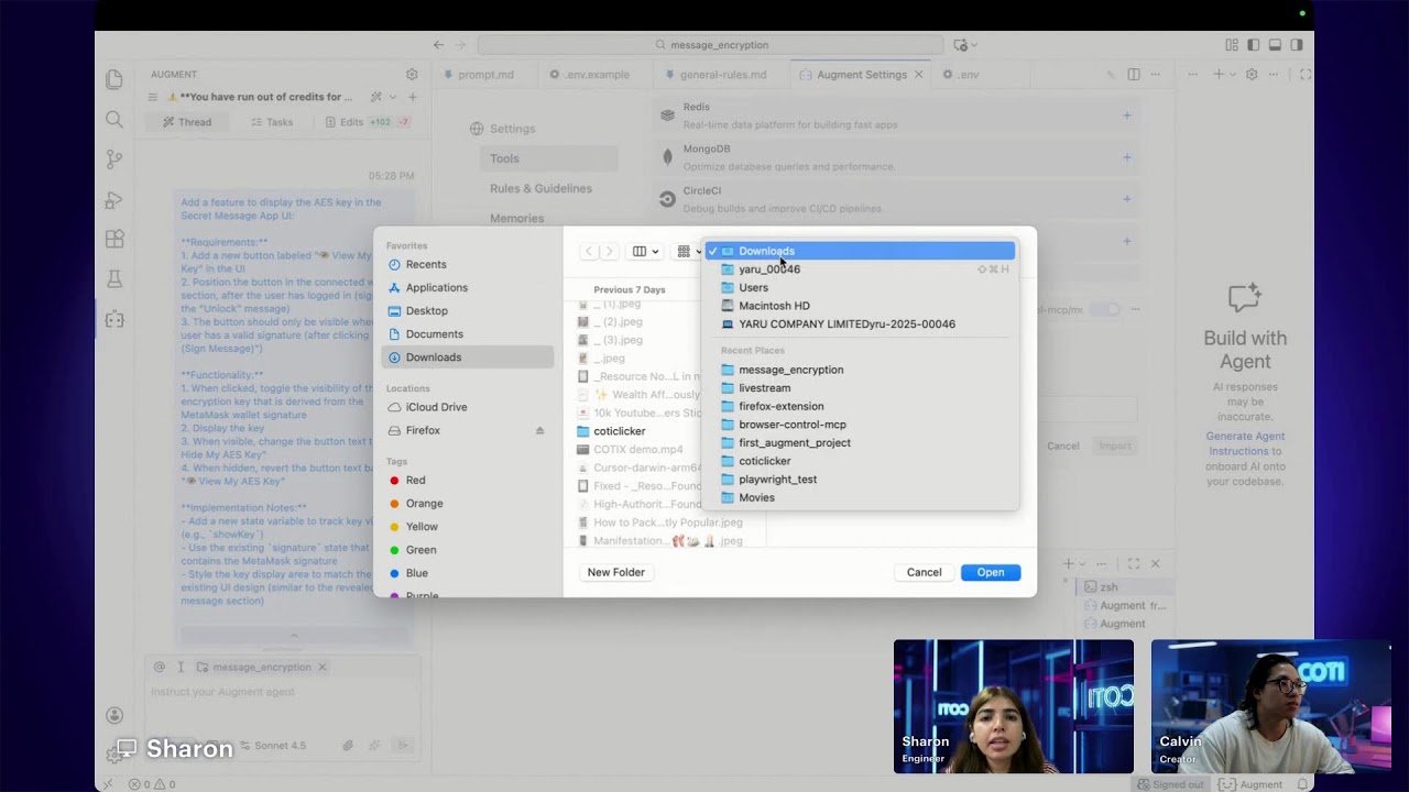 Vide coding with Augment Code