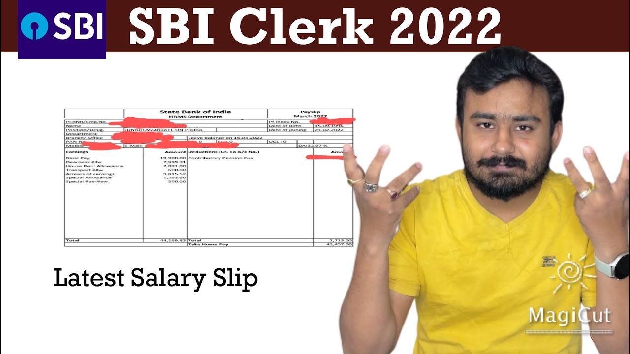 Latest salary slip of SBI Clerk | SBI JA March 2022 Salary Slip | SBI Clerk Perks and Allowances