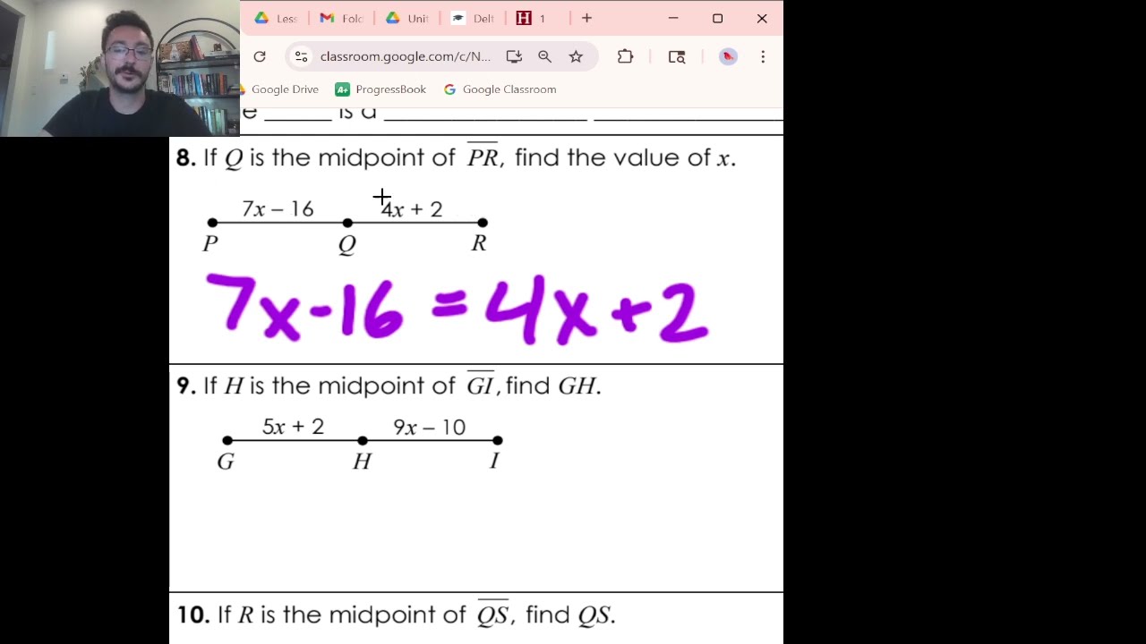 GEOMETRY: Segments & Segment Addition Postulate