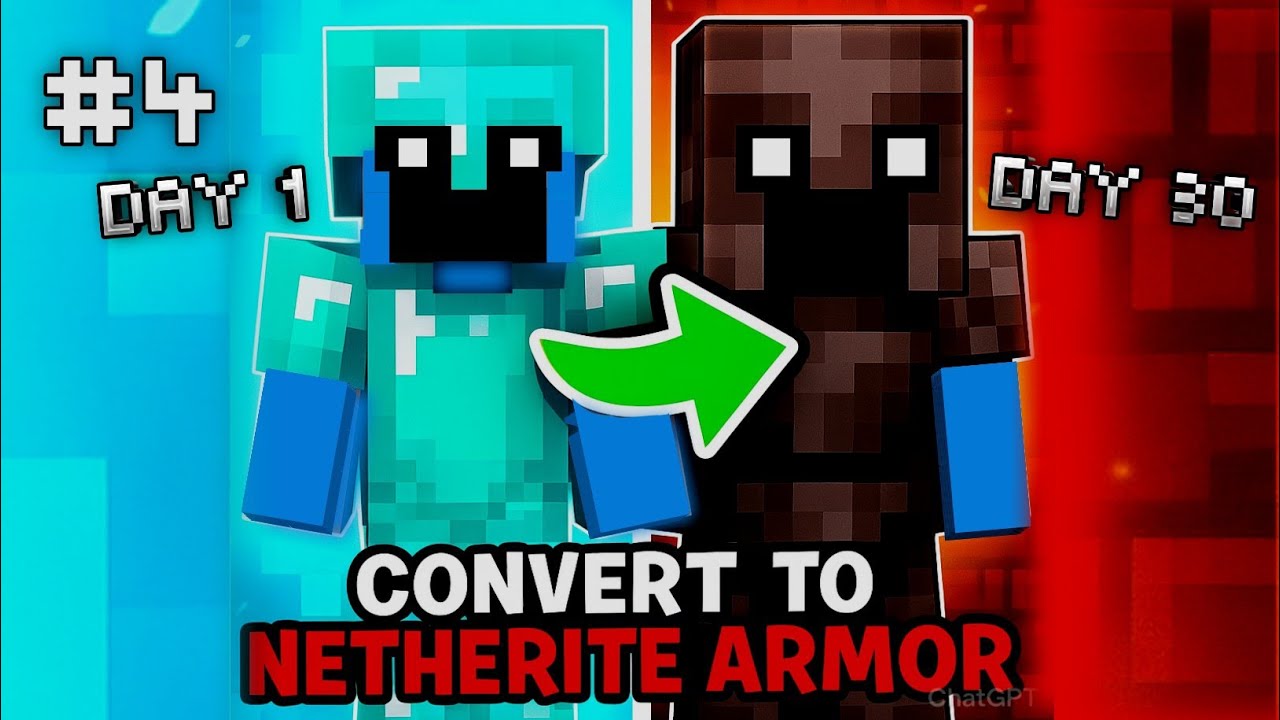 I Achieve Dimond And Convert To Netherite Armor || Minecraft Pocket Edition Gameplay #4 #minecraft