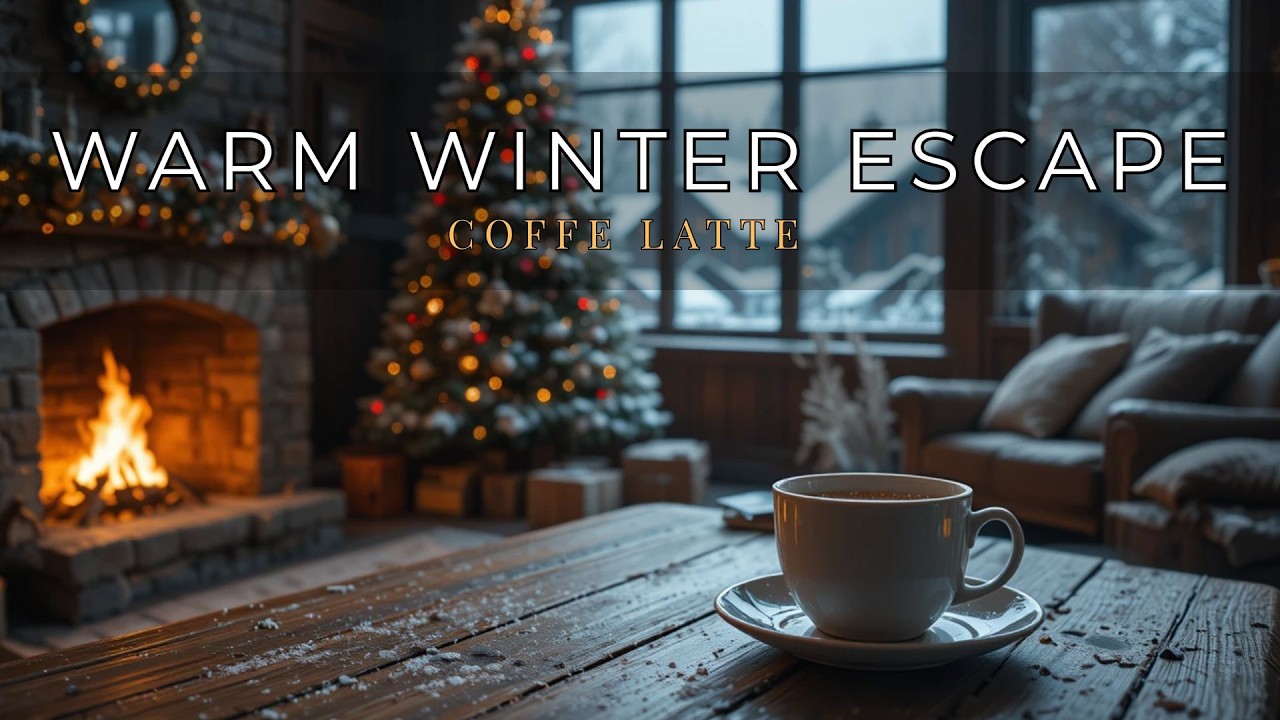 Warm Christmas Cabin ❄️🔥 Fireplace & Snowfall Ambience for Relaxing, Study, Sleep