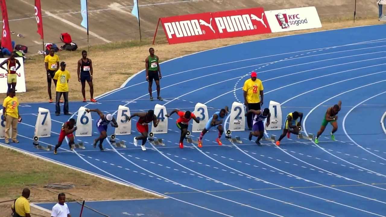Jazeel Murphy wins Boys U-20 100m FINAL 2013 JAMAICA CARIFTA TRIALS