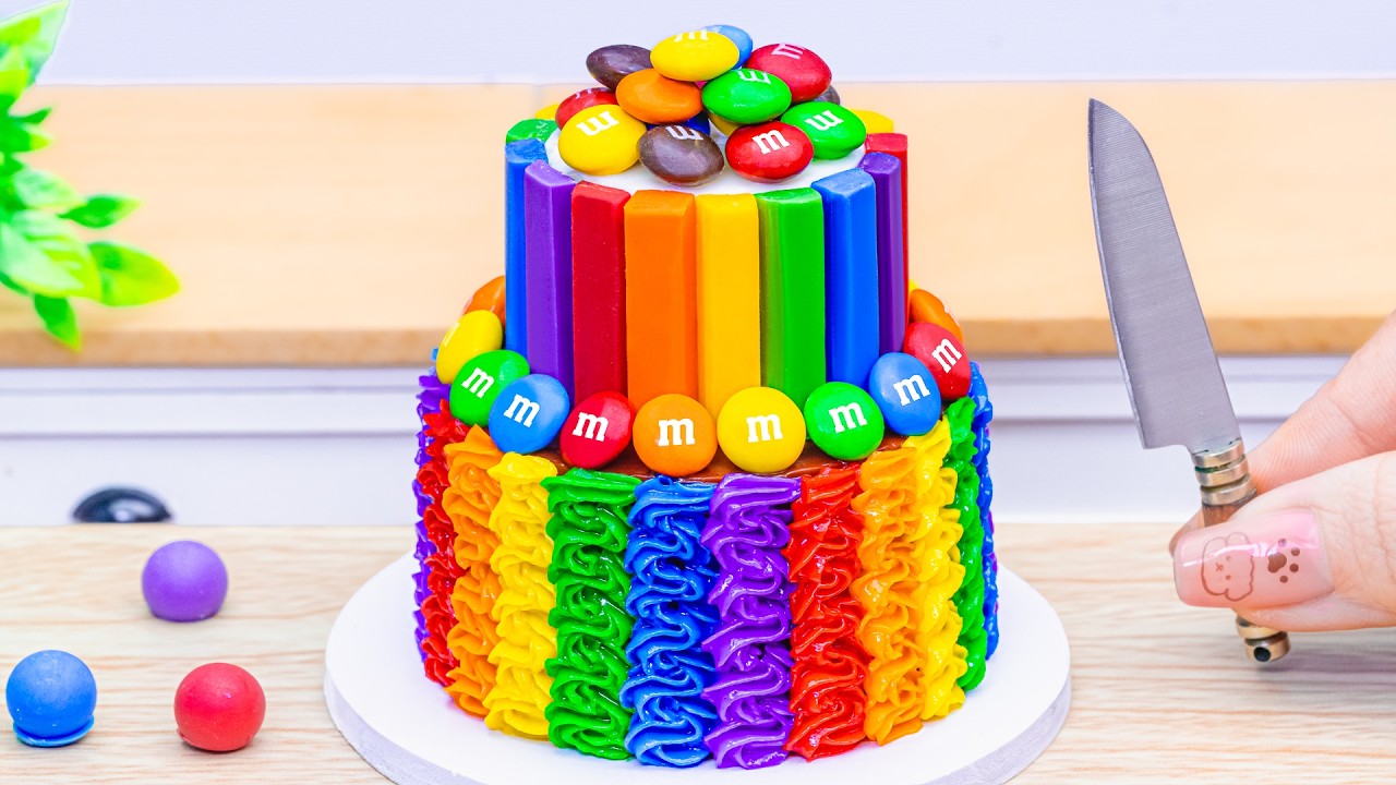 Mini Rainbow Cake Recipe – Perfect Tiny Colorful Chocolate Cake Decorating🌈| Dreamy Cake