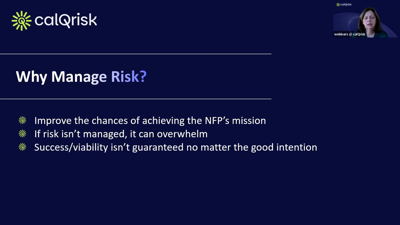 Fundamentals of Risk for Not for Profits