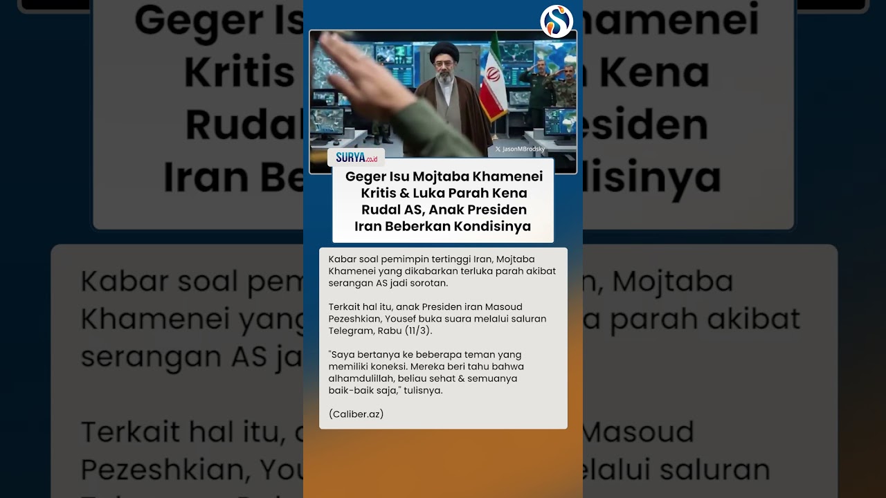 GEGER ISU Mojtaba Khamenei KRITIS & Luka Parah Dirudal AS, Anak Presiden Iran Bongkar Kondisinya!