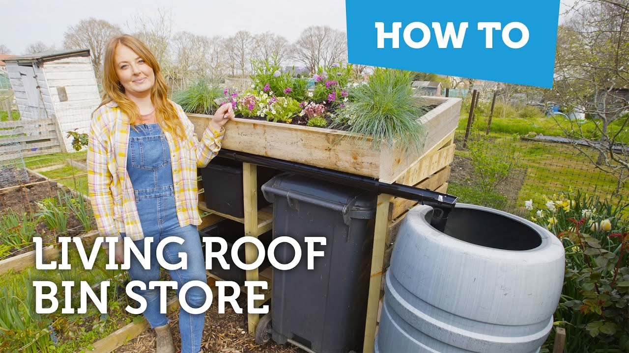 DIY Living Roof Bin Store: With Water-Saving System!