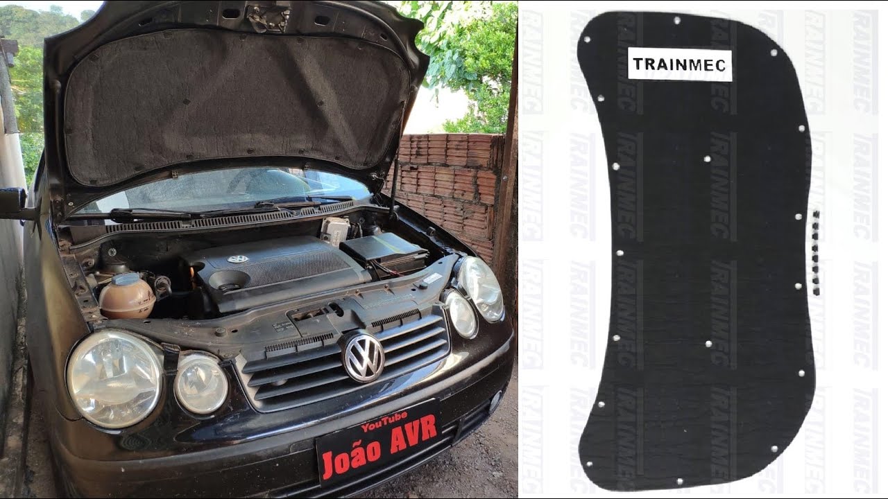 Forro de capô termoacústico para o VW Polo 9n 9n3 9n4 2002 a 2014