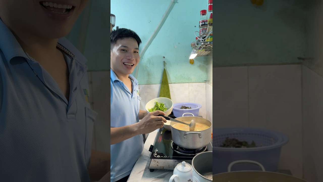 C&ocirc;ng nh&acirc;n ở trọ, bữa ăn tối gi&agrave; đ&igrave;nh #congnhan #kechuyen #tamsu #nauan #vietthang68
