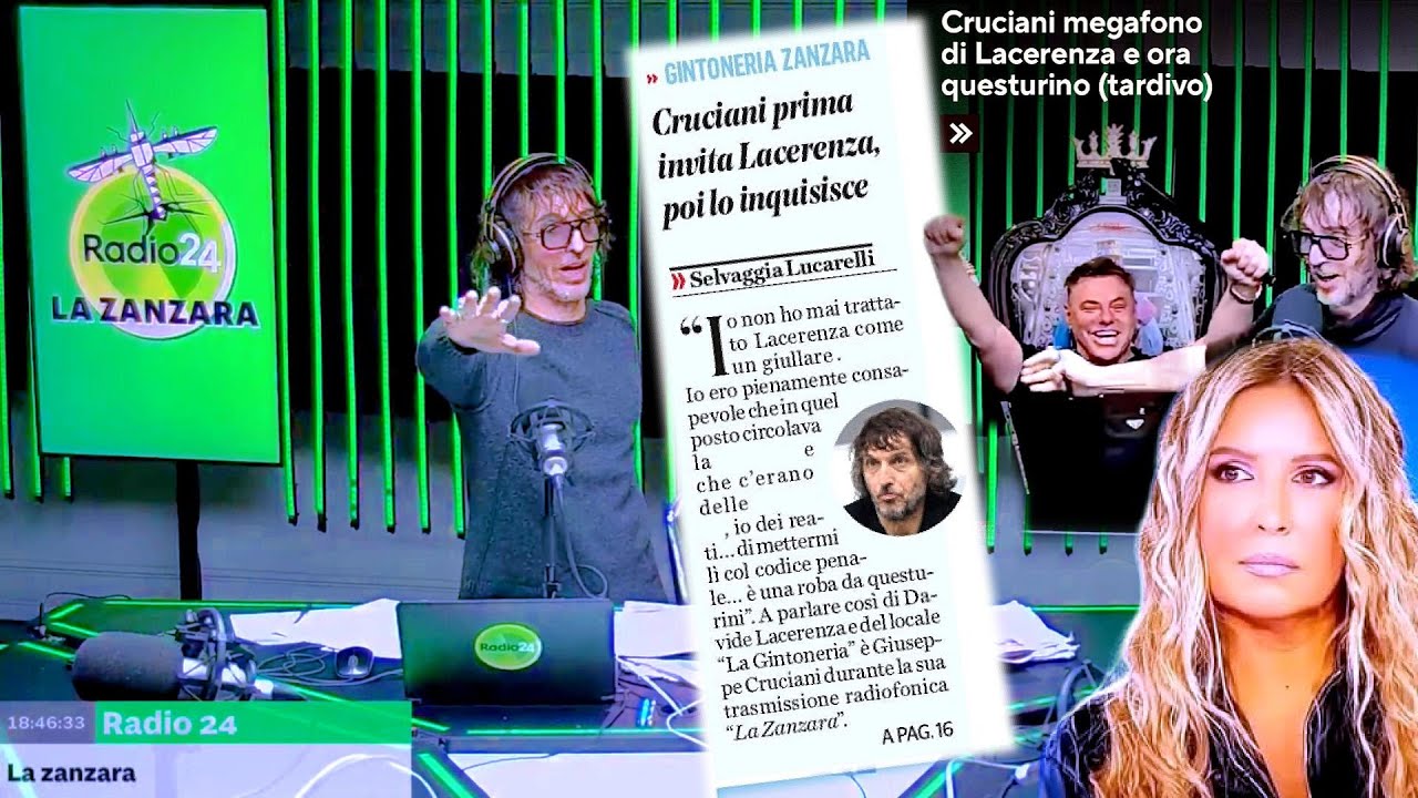 Selvaggia Lucarelli sbatte Cruciani in prima pagina - La Zanzara 11.3.2025