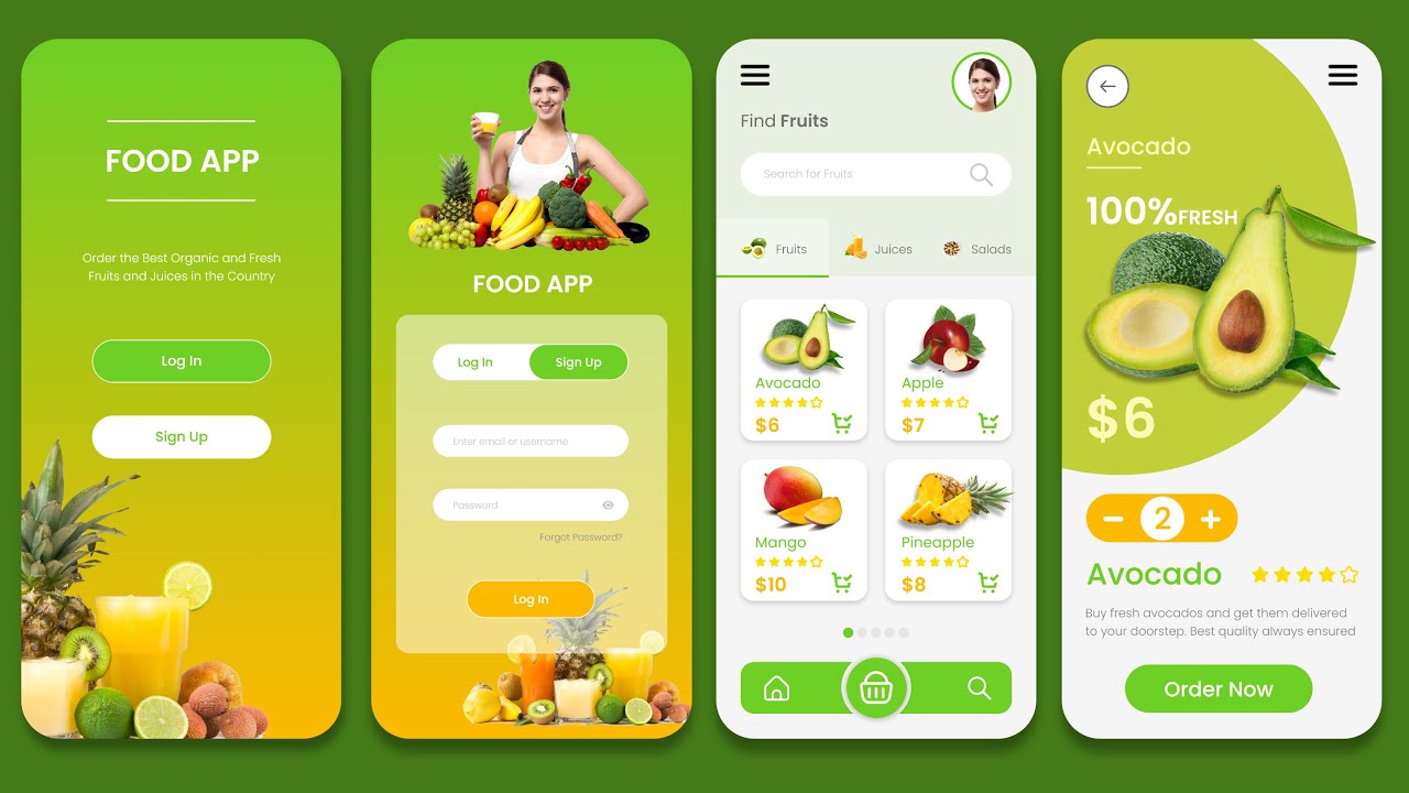 ✅ How to Create E-commerce Food Delivery App in Adobe XD | App UI/UX Design