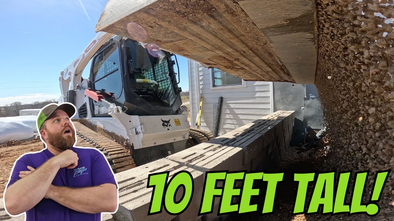 Construction of 3 HUGE Versa Lok block retaining walls