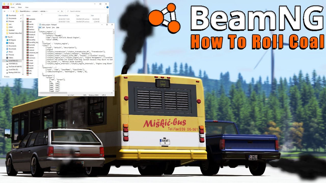BeamNG.Drive How To Roll Coal (Black Smoke) Any Vehicle Without Mods (Voiceover)