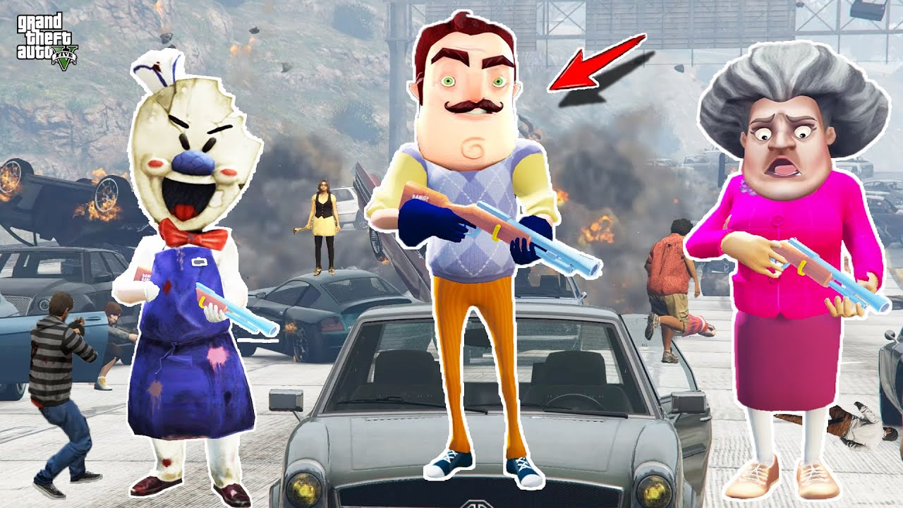 DÜNYA SAVAŞI ÇIKTI . WİLSON AMCA KAYBOLDU 😱 GTA V Hello Heighbor Riot