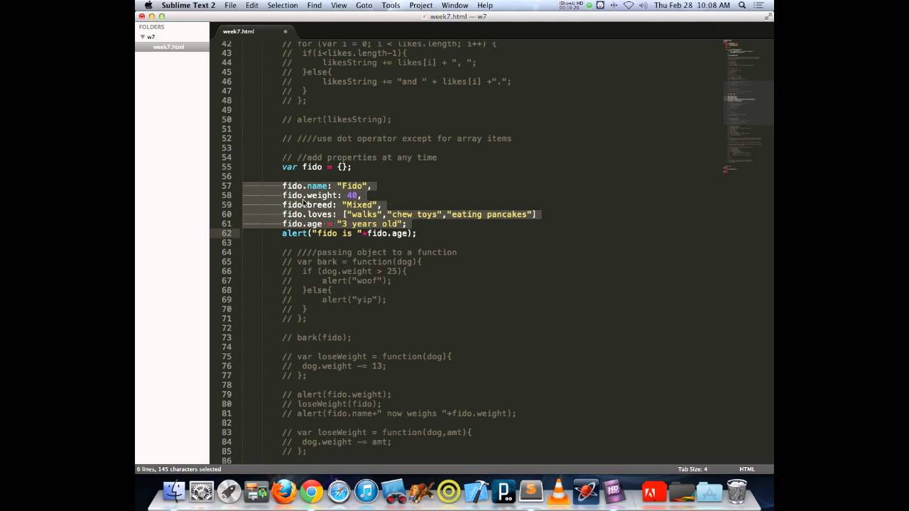 Javascript objects w7