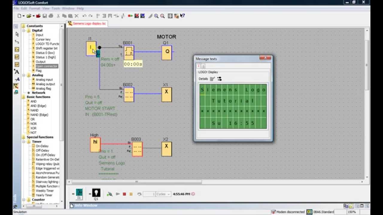 How to display text messages with Siemens Logo.