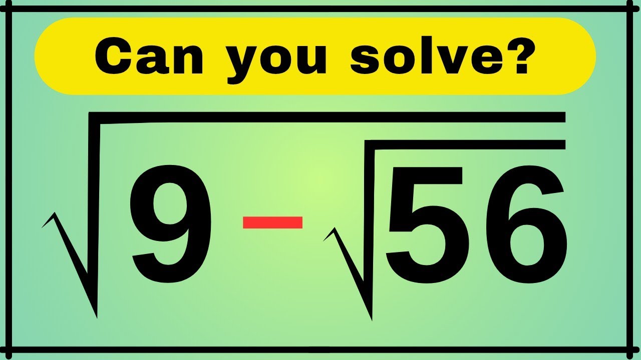 Italy | A Very Interesting Square Root Algebra Problem  | Math Olympiad 