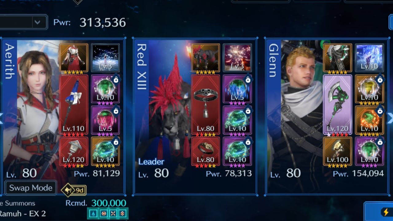 [Final Fantasy 7: Ever Crisis] : [F2P] Summon Trial~Trial of Ramuh (EX2) Lowest sub weapons No OB10