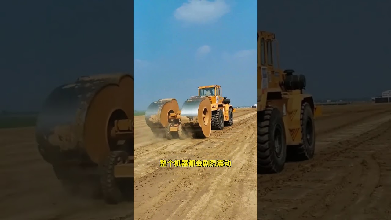 Engineers used powerful machines to repair the road damaged by debris flow