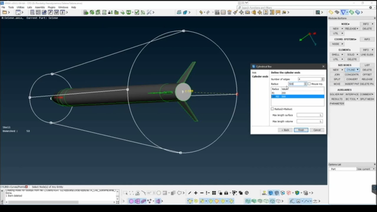 Selene's Rocket Model Pre-processing in ANSA BETA