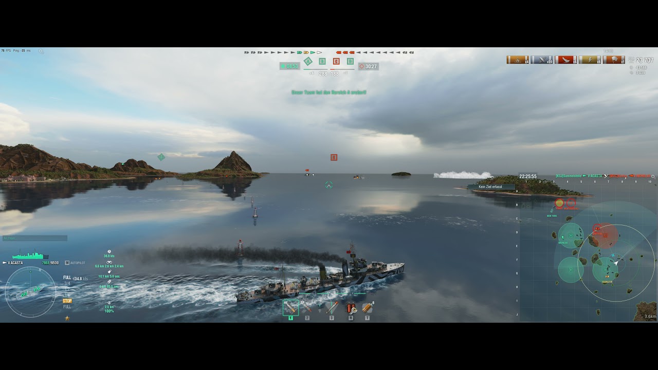 World of Warships Acasta - 7 Kills! KGJ Clan