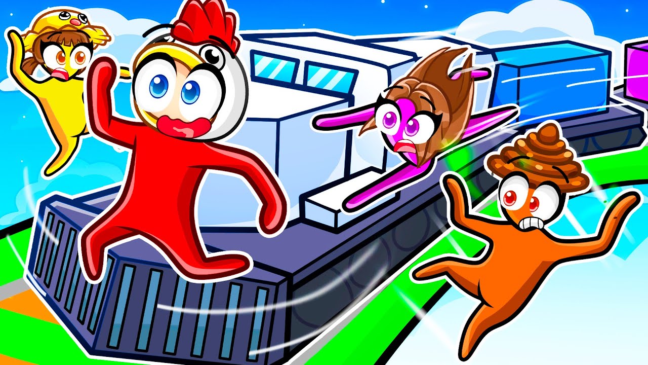4 Amis vs un TRAIN sur Gang Beast !