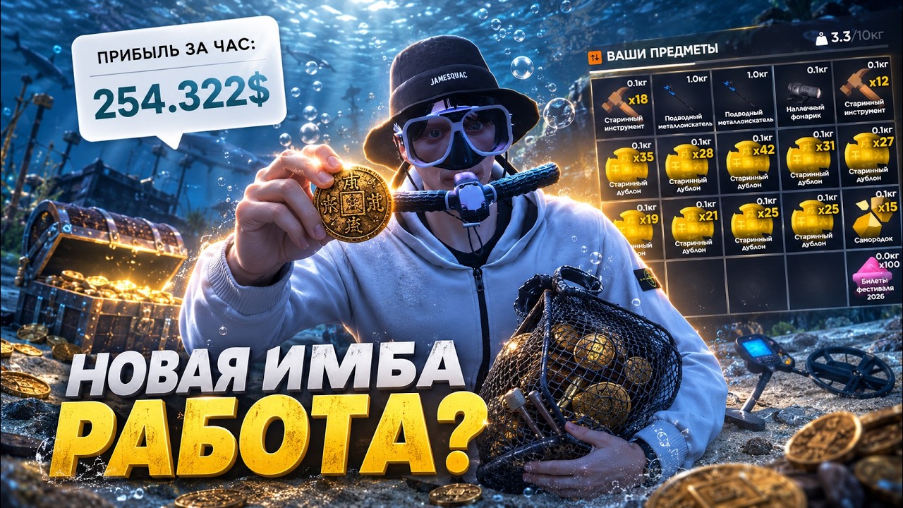 НОВЫЙ АФК ЗАРАБОТОК! ПОДВОДНЫЙ ПОИСК СОКРОВИЩ НА ГТА 5 РП! ЭТО ИМБА?