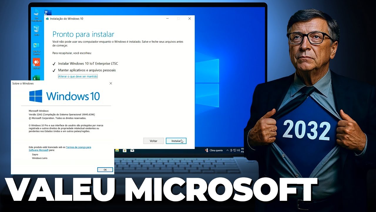 WINDOWS 10 AT&Eacute; 2032! Vers&atilde;o Oficial SUPER LEVE (1GHz, 1GB RAM) Roda At&eacute; em AMD/ATOM