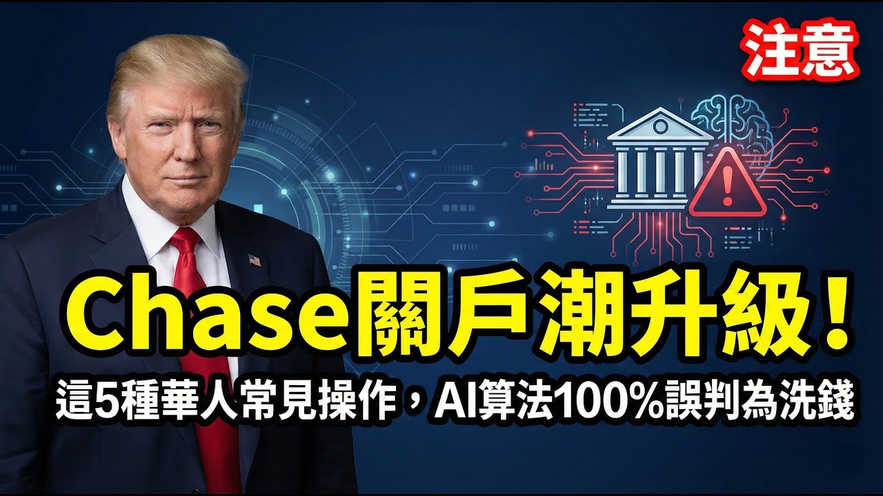 Chase关户潮升级！这5种华人常见操作，AI算法100%误判为洗钱