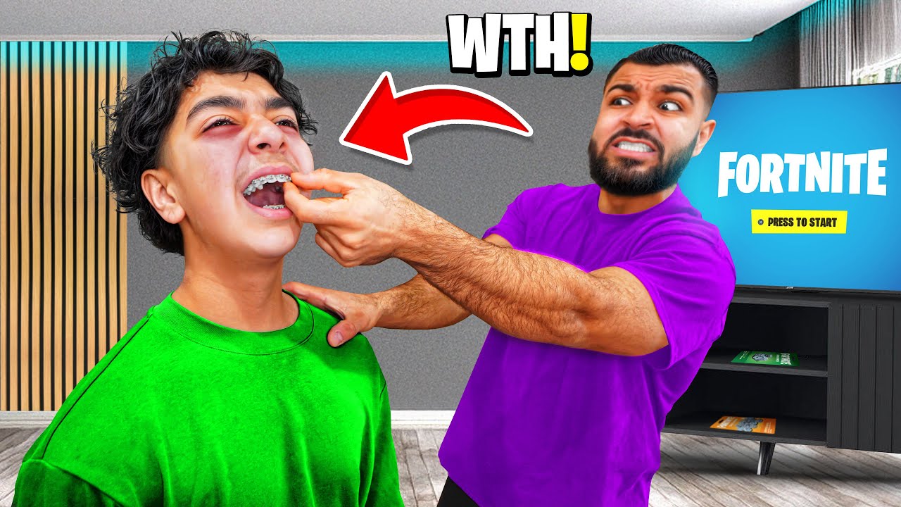 Pulling Out Little Brothers Loose Tooth.. (FORTNITE!)