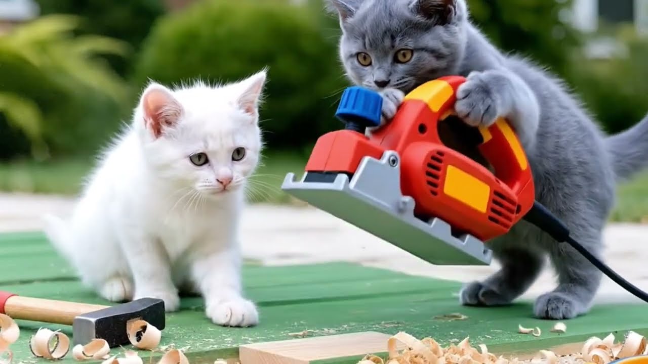 Ginger Kitten and Mama Cat Work Together to Make a Water Park Dream Come True 💦🐱❤