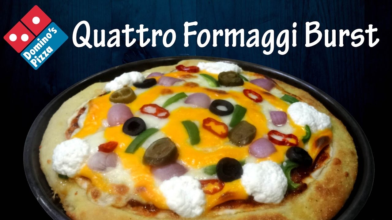 Make QUATTRO FORMAGGI Cheese Burst Pizza like Domino's | Cheesy crust |4 cheese pizza|yummylicious