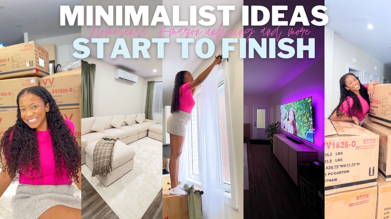 MOVING VLOG 8: LIVING ROOM TRANSFORMATION IN TORONTO + tour(shopping, minimalist ideas, Amazon finds