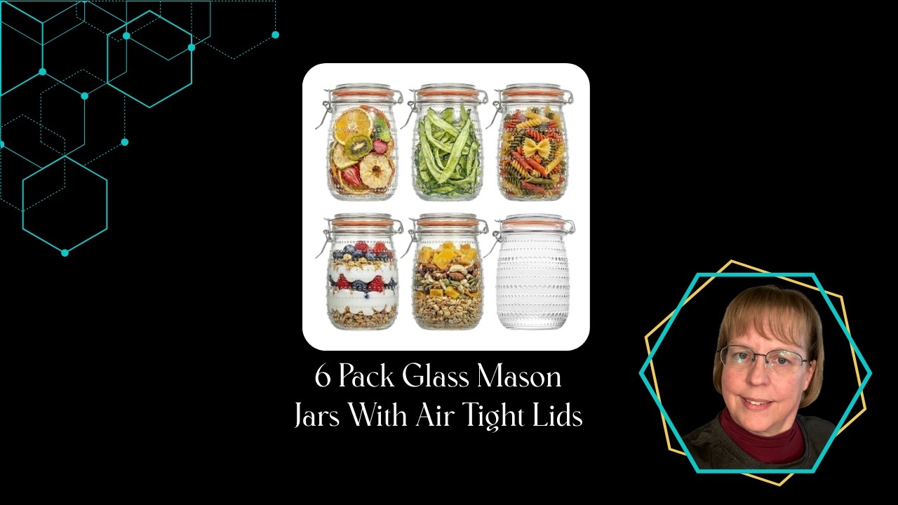 Closer Look - 6 Pack Mason Jars With Air Tight Lids