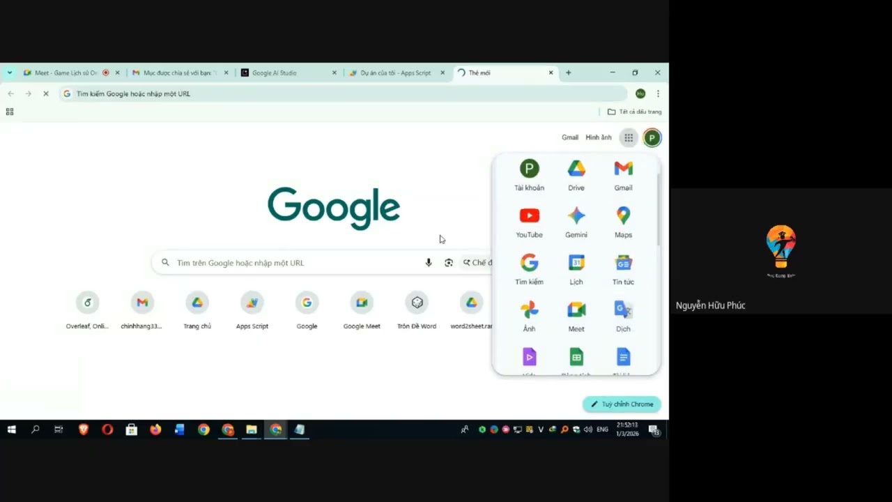Tạo game lịch sử với Google AI Studio kết nối dữ liệu Google Sheet