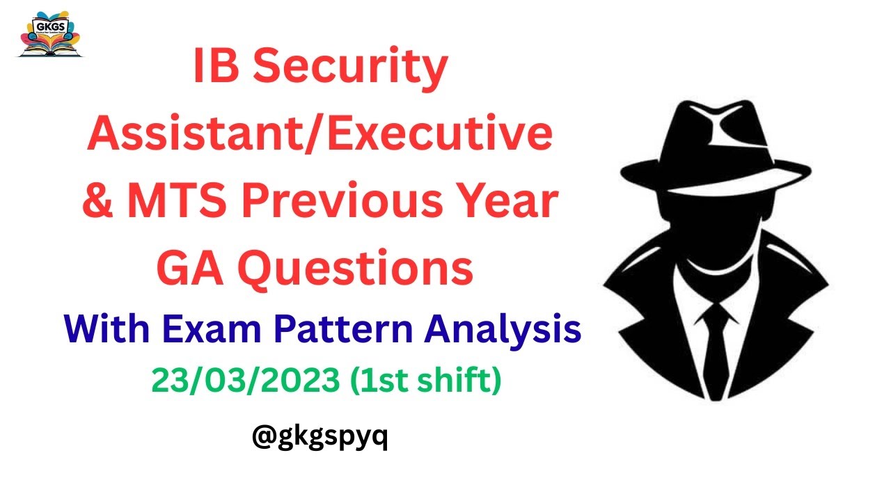IB Security Assistant | Previous Year Question Paper | @gkgspyq#ibrecruitment2025 