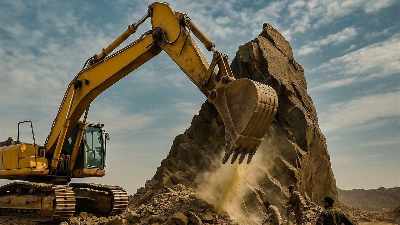 EXCAVATOR OPERATOR VIEW: Humming and Drilling in Action!” #excavators #stonemachinery #sand #mining