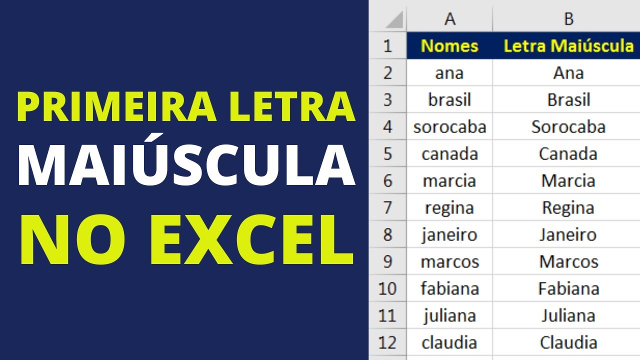 Primeira Letra Maiúscula no Excel [Diferentes Maneiras]