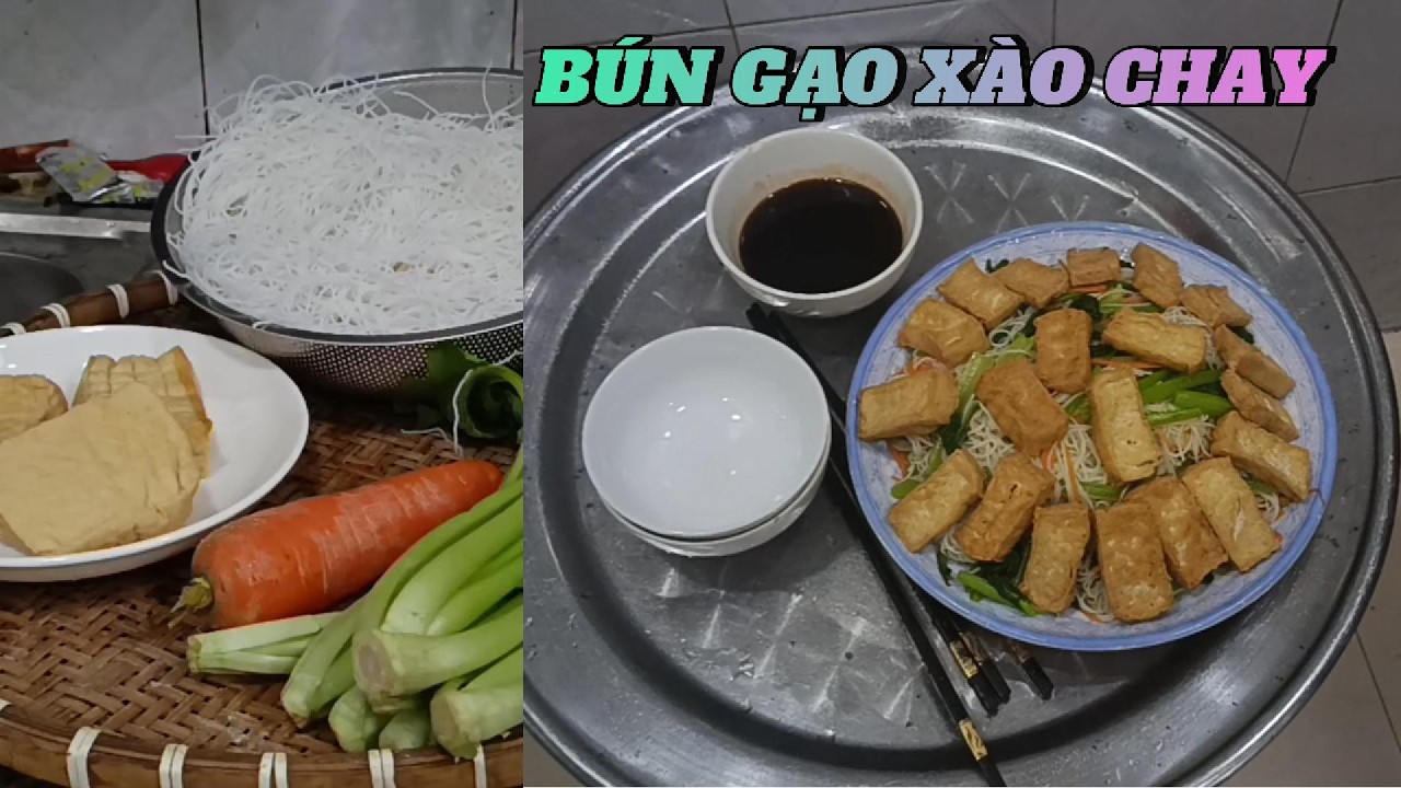BÚN GẠO XÀO CHAY#chiasecuocsongmoingay #monngondelam #ẩmthựcgiađình