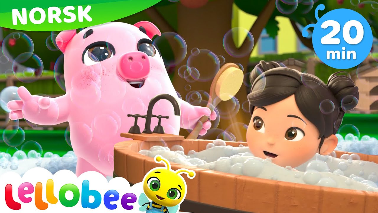 Badesang dans! | Lellobee Norsk | Tegneserier og barnerim for barn