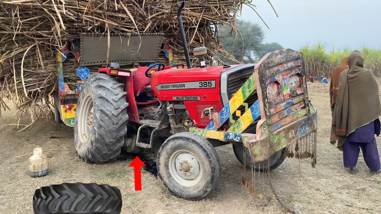 mf 385 tractor  | The tractor's tube broke 