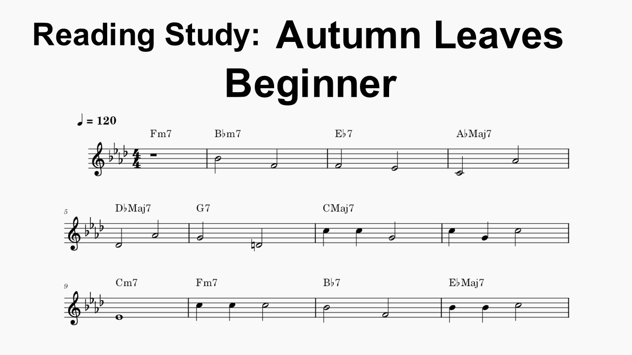 Sight Reading Practice - Autumn Leaves - Beginner