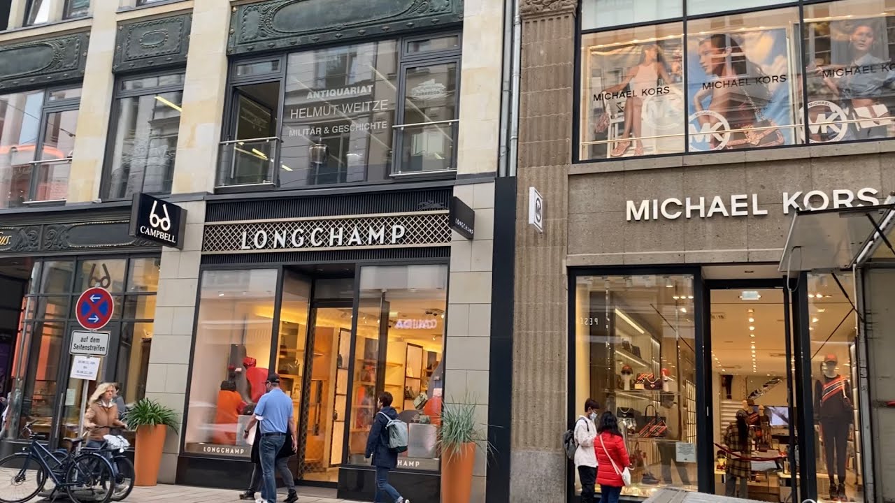 Hamburg walking, Germany. Neuer Wall expensive shopping street. August