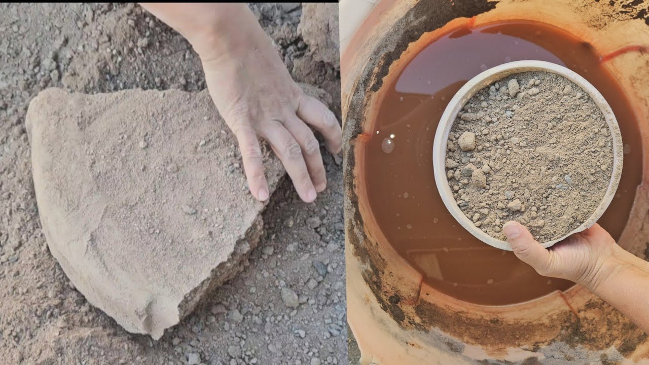 New ✨️ Gritty Sand Cement Crumbling on floor n pouring n Mixing in Water P 2/2 