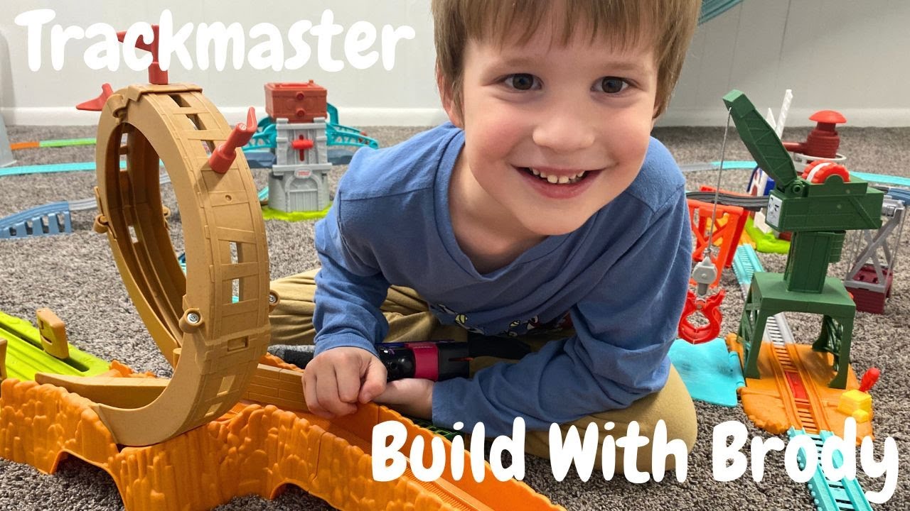 Build With Brody & FIESTY Cranky - Custom Trackmaster Track using Launch & Loop! Thomas & Friends