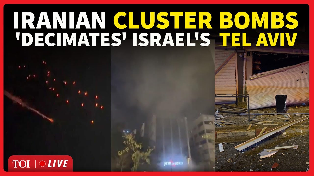 Iran Drops 'Death Bombs' On Tel Aviv; Cluster Strikes Rip Buildings, Panic & Death Erupt | Israel