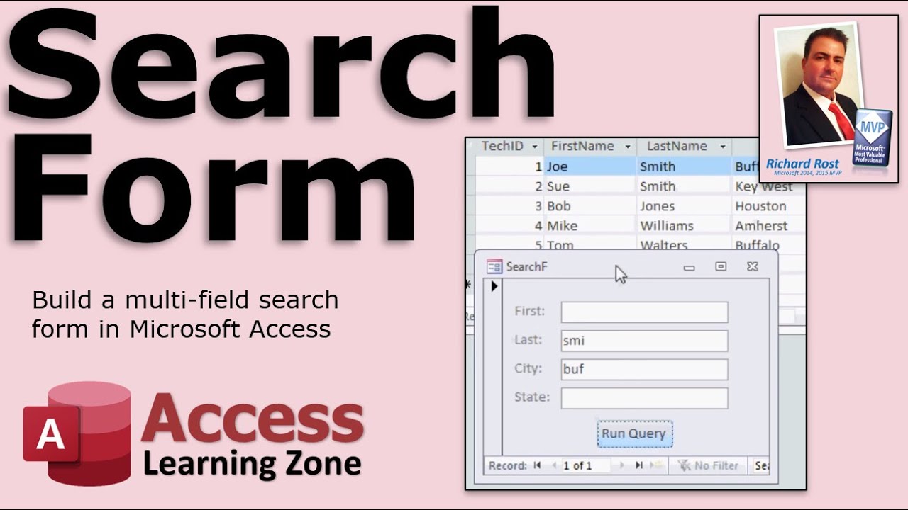 Форма поиска по нескольким полям Microsoft Access